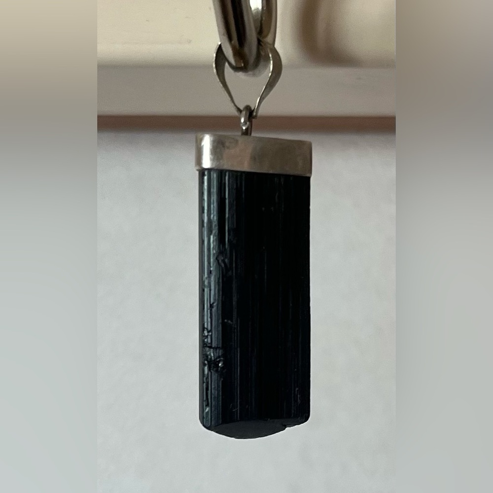 Black Tourmaline Rectangular Sterling Silver 925 … - image 1
